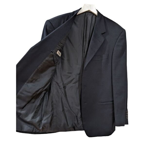 LIKE NEW PAL ZILERI Italy Mens 100% Cashmere Three Button Navy Blazer Size EU 50 - Picture 4 of 5